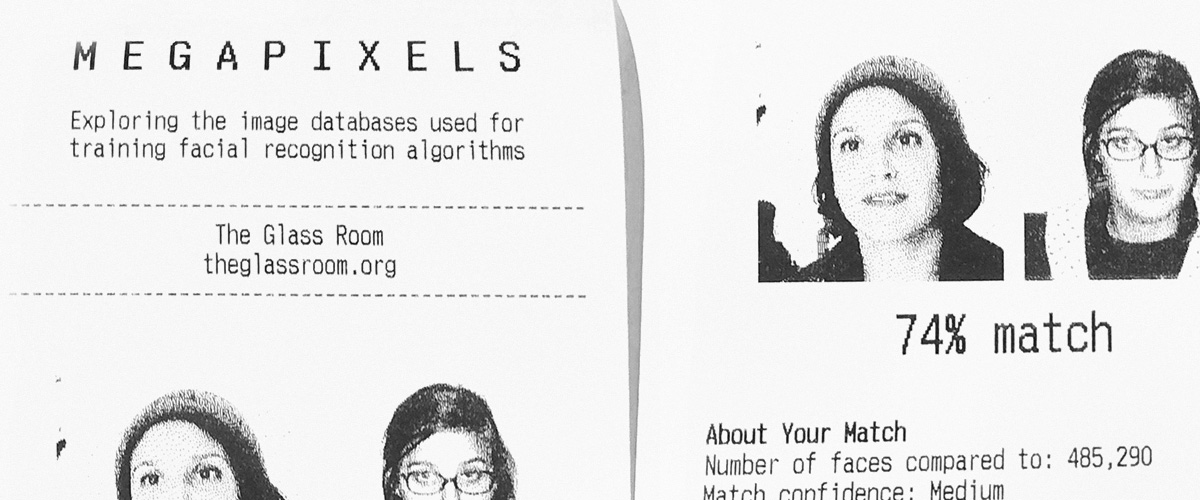 MegaPixels thermal printout from Glass Room installation