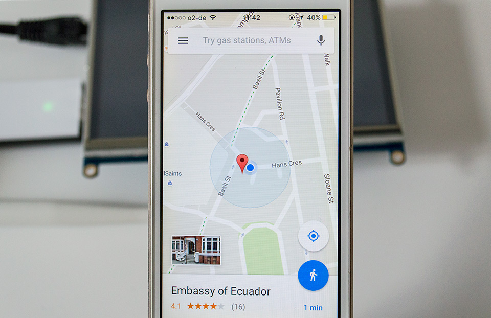 Emulating the Ecuadorian Embassy from within Germany. Photo: Adam Harvey